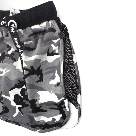 LF NWT Emma & Sam Camo Drawstring Mesh Mini Skirt - Picture 4 of 9
